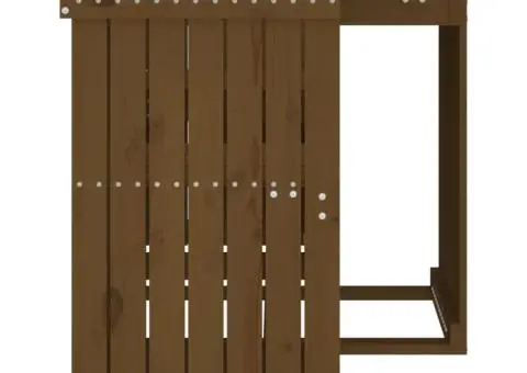 Set de balcon cu 2 locuri, maro miere, lemn masiv de pin - 5/5