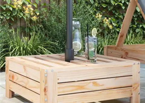 Mască pentru suport de umbrelă, lemn masiv de pin - 1/5