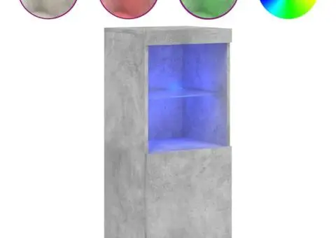 Servantă cu lumini LED, gri beton, 41x37x100 cm - 2/5