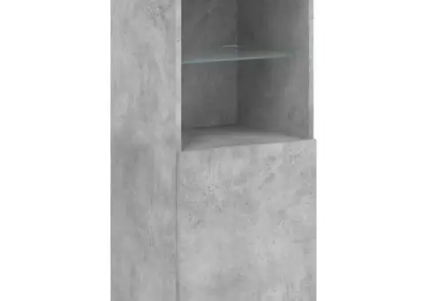 Servantă cu lumini LED, gri beton, 41x37x100 cm - 5/5