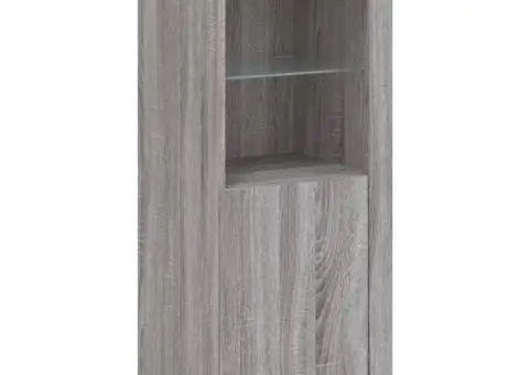 Servantă cu lumini LED, gri sonoma, 41x37x100 cm - 3/5