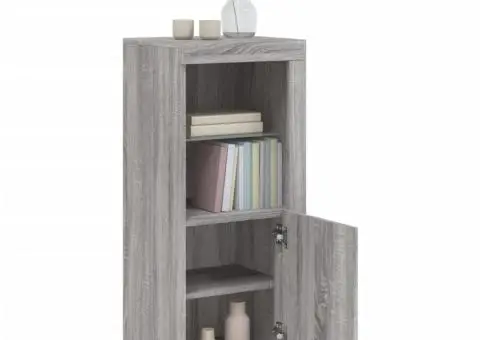 Servantă cu lumini LED, gri sonoma, 41x37x100 cm - 5/5