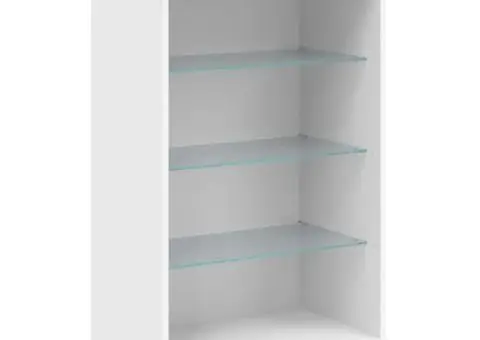 Servantă cu lumini LED, alb, 60,5x37x100 cm - 3/5