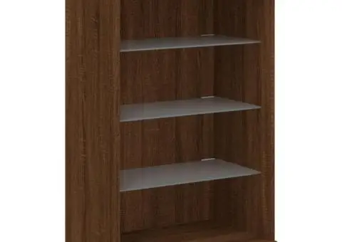 Servantă cu lumini LED, stejar maro, 60,5x37x100 cm - 3/5