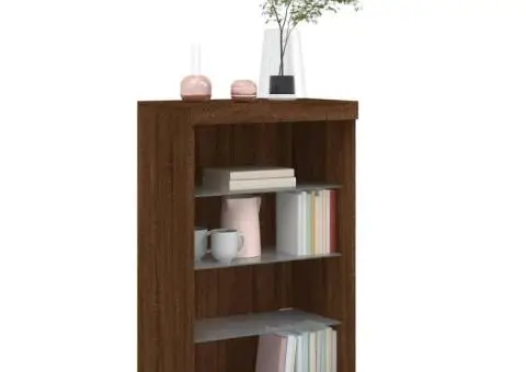 Servantă cu lumini LED, stejar maro, 60,5x37x100 cm - 5/5