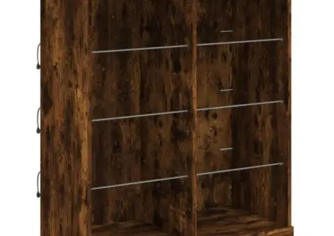 Servantă cu lumini LED, stejar fumuriu, 81x37x100 cm - 3/5