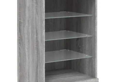 Servantă cu lumini LED, gri sonoma, 41x37x67 cm - 3/5