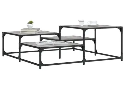 Măsuță de cafea, gri sonoma, 107x107x40 cm, lemn compozit - 1/5