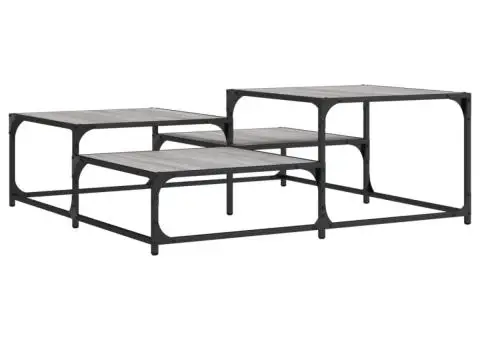 Măsuță de cafea, gri sonoma, 107x107x40 cm, lemn compozit - 2/5