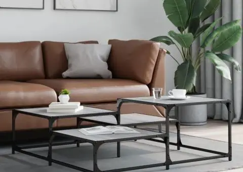 Măsuță de cafea, gri sonoma, 107x107x40 cm, lemn compozit - 3/5