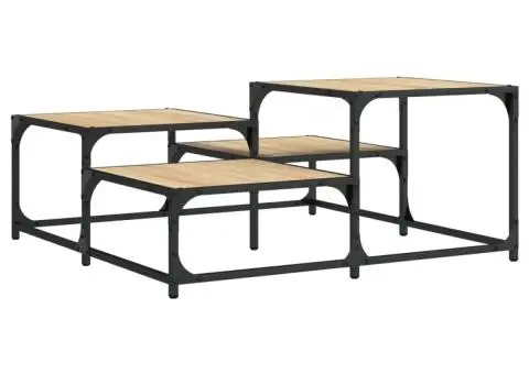 Măsuță de cafea, stejar fumuriu, 87,5x87,5x40 cm lemn prelucrat - 2/5