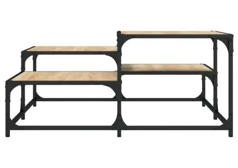 Măsuță de cafea, stejar fumuriu, 87,5x87,5x40 cm lemn prelucrat - 4/5