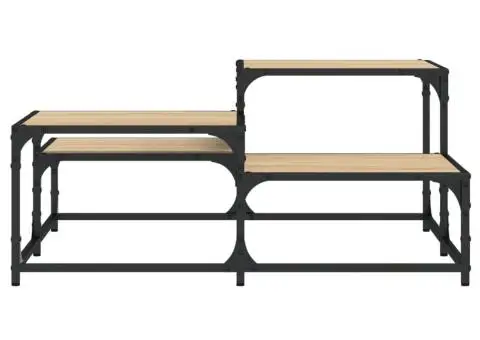 Măsuță de cafea, stejar fumuriu, 87,5x87,5x40 cm lemn prelucrat - 5/5