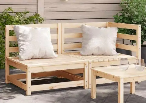 Canapea de grădină cu 2 locuri, lemn masiv de pin - 1/5