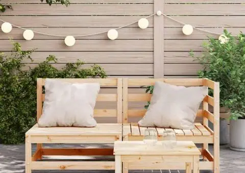 Canapea de grădină cu 2 locuri, lemn masiv de pin - 3/5