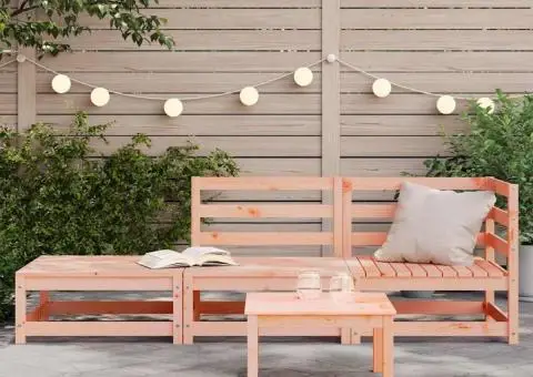 Canapea de grădină cu taburet și 2 locuri, lemn masiv douglas - 3/5