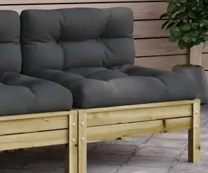 vidaXL Canapea de grădină fără cotiere cu perne, lemn de pin impregnat