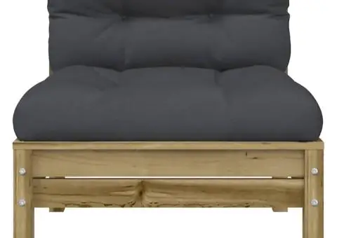 Canapea de grădină fără cotiere cu perne, lemn de pin impregnat - 4/5