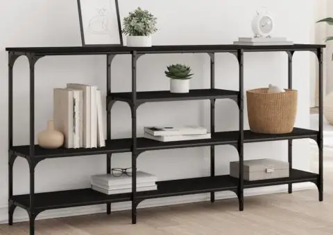 Măsuță consolă, negru, 160x29x80 cm, lemn compozit - 1/5