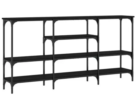 Măsuță consolă, negru, 160x29x80 cm, lemn compozit - 2/5