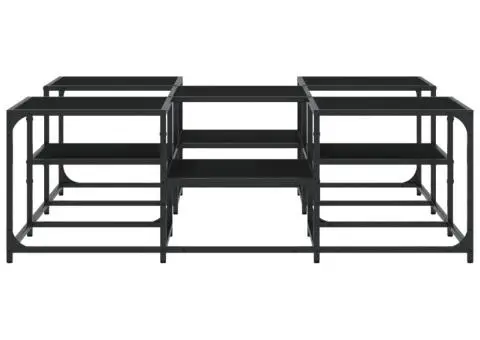 Măsuță de cafea, negru, 121x121x40 cm, lemn prelucrat - 5/5