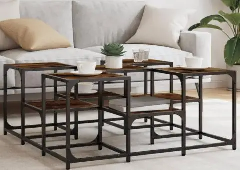 Măsuță de cafea, stejar fumuriu, 91x91x40 cm, lemn prelucrat - 1/5