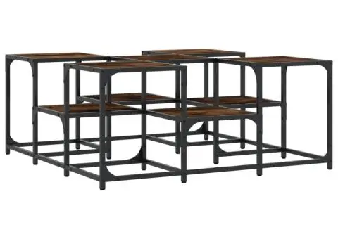 Măsuță de cafea, stejar fumuriu, 91x91x40 cm, lemn prelucrat - 2/5