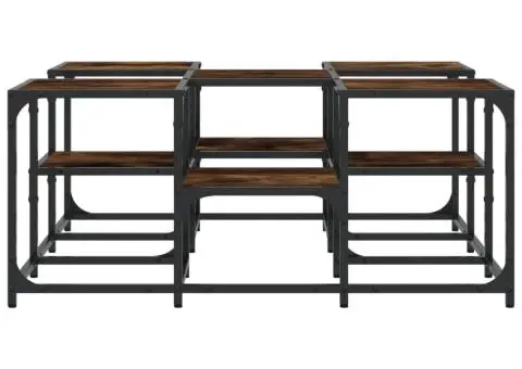 Măsuță de cafea, stejar fumuriu, 91x91x40 cm, lemn prelucrat - 5/5