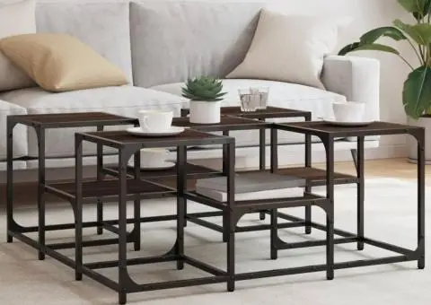 Măsuță de cafea, stejar maro, 91x91x40 cm, lemn prelucrat - 1/5