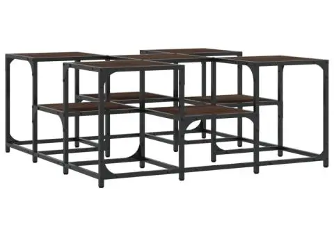 Măsuță de cafea, stejar maro, 91x91x40 cm, lemn prelucrat - 2/5