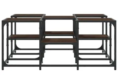 Măsuță de cafea, stejar maro, 91x91x40 cm, lemn prelucrat - 5/5