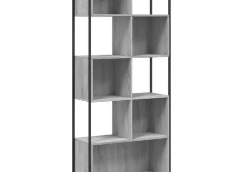 Bibliotecă, gri sonoma, 72x28x172 cm, lemn prelucrat - 2/5