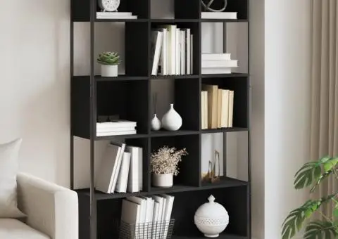 Bibliotecă, negru, 102x28x172 cm, lemn prelucrat - 1/5