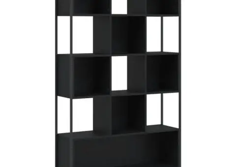 Bibliotecă, negru, 102x28x172 cm, lemn prelucrat - 2/5
