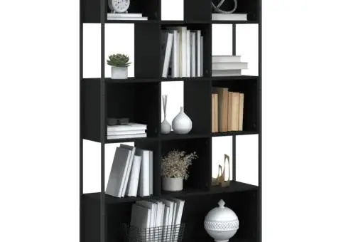 Bibliotecă, negru, 102x28x172 cm, lemn prelucrat - 4/5