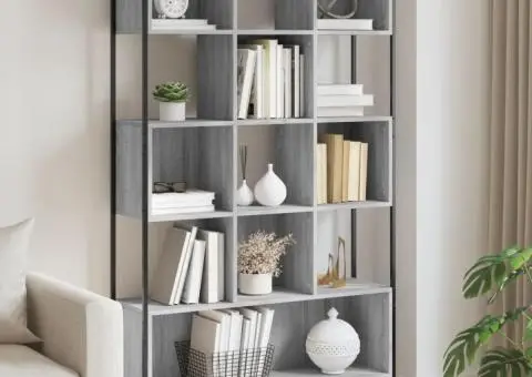 Bibliotecă, gri sonoma, 102x28x172 cm, lemn prelucrat - 1/5