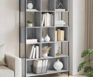 vidaXL Bibliotecă, gri sonoma, 102x28x172 cm, lemn prelucrat