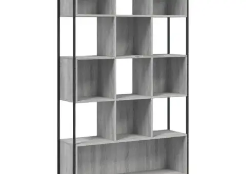 Bibliotecă, gri sonoma, 102x28x172 cm, lemn prelucrat - 2/5