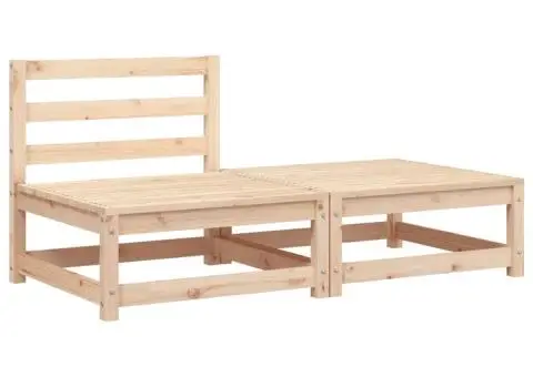 Canapea de grădină fără brațe cu taburet, lemn masiv de pin - 2/5