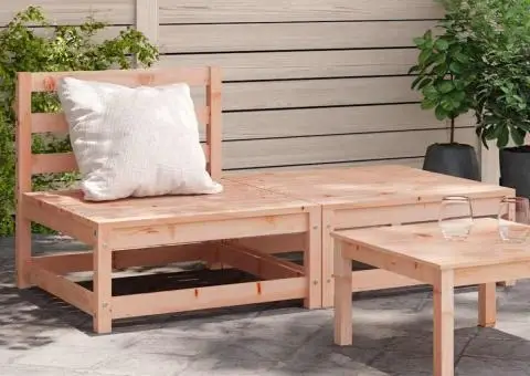 Canapea de grădină fără cotiere cu taburet, lemn masiv douglas - 1/5