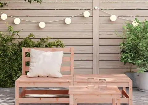 Canapea de grădină fără cotiere cu taburet, lemn masiv douglas - 3/5