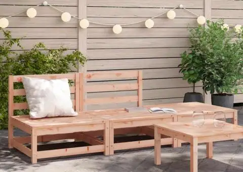 Canapea de grădină fără cotiere cu taburet, lemn masiv douglas - 1/5