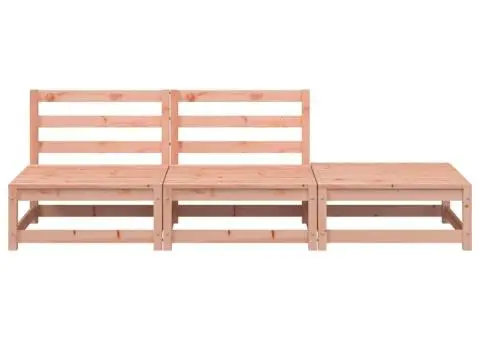 Canapea de grădină fără cotiere cu taburet, lemn masiv douglas - 4/5
