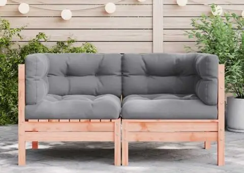 Canapea colțar de grădină cu perne, 2 buc., lemn masiv douglas - 3/5