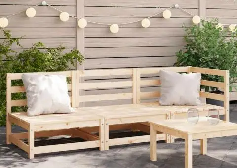 Canapea de grădină cu 3 locuri, lemn masiv de pin - 1/5