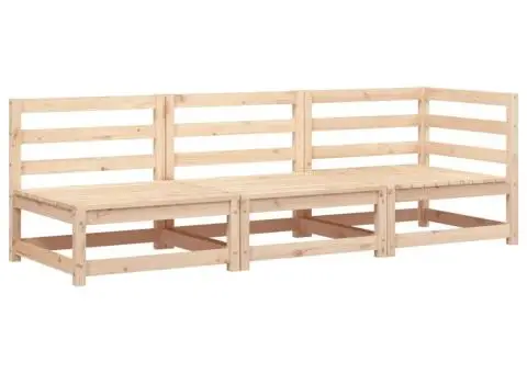 Canapea de grădină cu 3 locuri, lemn masiv de pin - 2/5