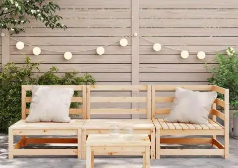 Canapea de grădină cu 3 locuri, lemn masiv de pin - 3/5