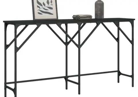 Măsuță consolă, negru, 140x29x75 cm, lemn compozit - 1/5
