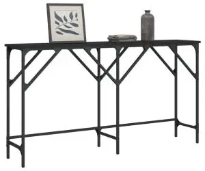 vidaXL Măsuță consolă, negru, 140x29x75 cm, lemn compozit