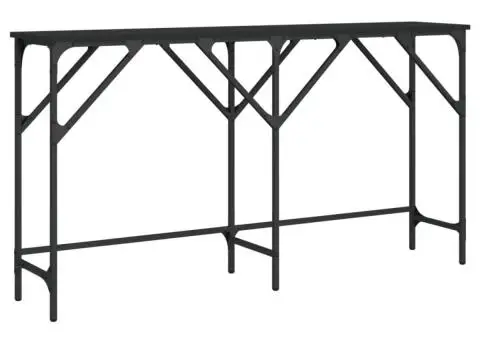 Măsuță consolă, negru, 140x29x75 cm, lemn compozit - 2/5